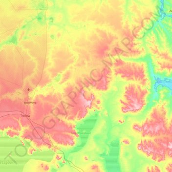 Топографическая карта Arcoona, высота, рельеф