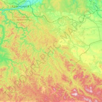 Топографическая карта Ирбейского района 1 см - 250 м