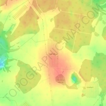 Топографическая карта Тригубцы, высота, рельеф