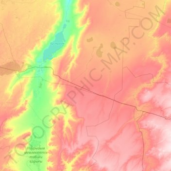 Топографическая карта Карасуский район, высота, рельеф