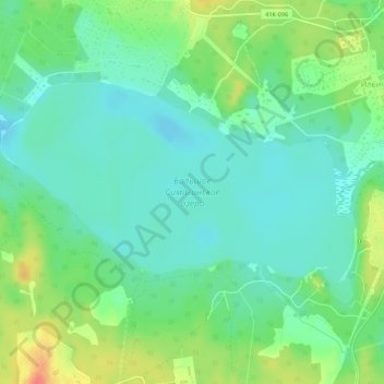 Топографическая карта Большое Симагинское озеро, высота, рельеф