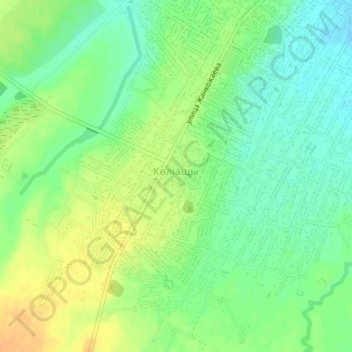 Топографическая карта Кольащи, высота, рельеф