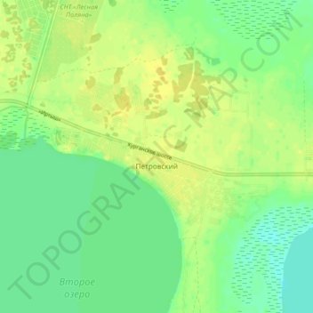 Топографическая карта Петровский, высота, рельеф