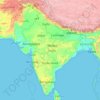 Топографическая карта Индия, высота, рельеф