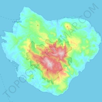 Топографическая карта Wowoni, высота, рельеф