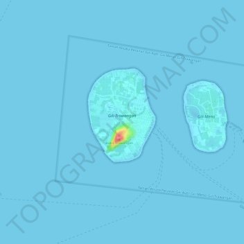 Топографическая карта Gili Islands, высота, рельеф
