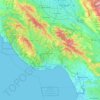 Топографическая карта Santa Cruz County, высота, рельеф