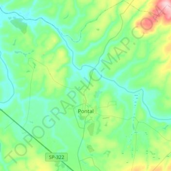 Топографическая карта Pontal, высота, рельеф