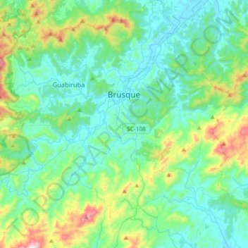 Топографическая карта Brusque, высота, рельеф