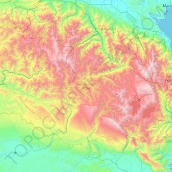 Топографическая карта Pegunungan Arfak, высота, рельеф