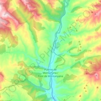 Топографическая карта Puente de Montañana, высота, рельеф