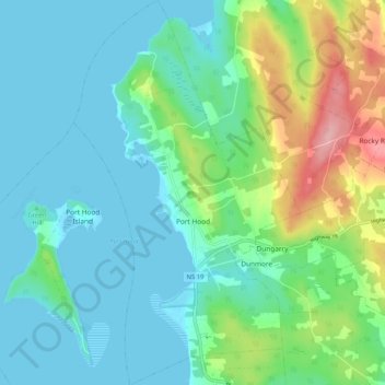 Топографическая карта Port Hood, высота, рельеф