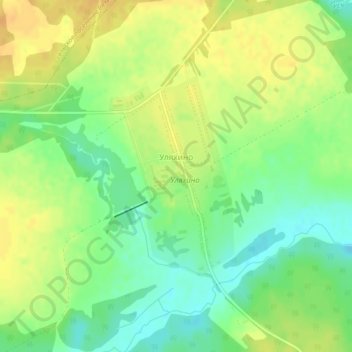 Топографическая карта Уляхино, высота, рельеф