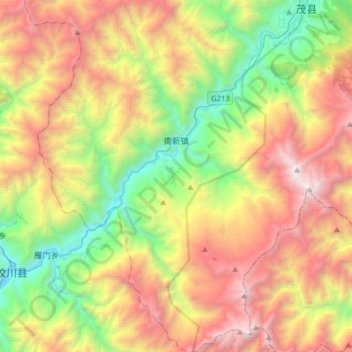 Топографическая карта Nanxin, высота, рельеф