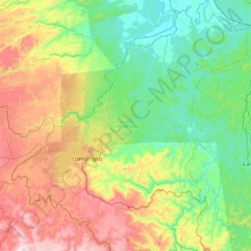 Топографическая карта Umrangso, высота, рельеф