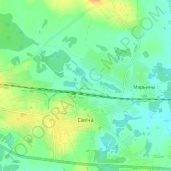 Топографическая карта Свеча, высота, рельеф