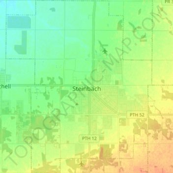 Топографическая карта Steinbach, высота, рельеф