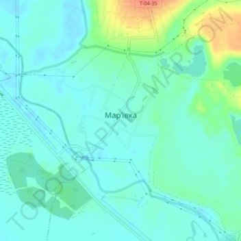 Топографическая карта Марьевка, высота, рельеф