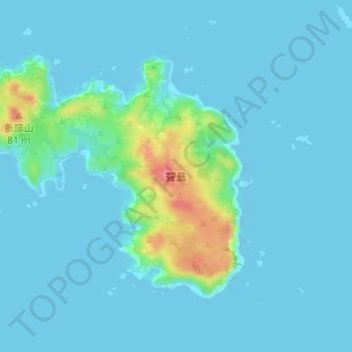 Топографическая карта 聟島, высота, рельеф