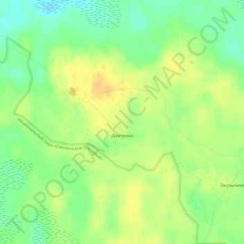 Топографическая карта Дмитрово, высота, рельеф