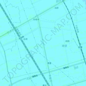 Топографическая карта 塘堡村, высота, рельеф