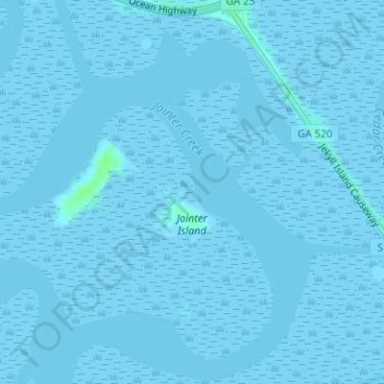 Топографическая карта Jointer Island, высота, рельеф