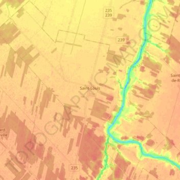 Топографическая карта Saint-Louis, высота, рельеф