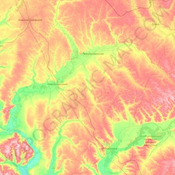 Топографическая карта Бузулук, высота, рельеф