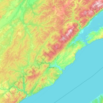 Топографическая карта Еланцынское сельское поселение, высота, рельеф