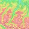 Топографическая карта Верхне-Тебердинское сельское поселение, высота, рельеф