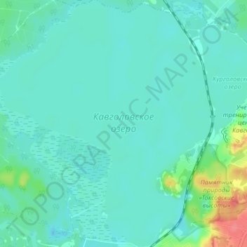 Топографическая карта Кавголовское озеро, высота, рельеф