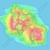 Топографическая карта Реюньон, высота, рельеф