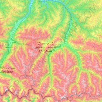 Топографическая карта Учкуланское сельское поселение, высота, рельеф