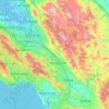 Топографическая карта Santa Clara County, высота, рельеф