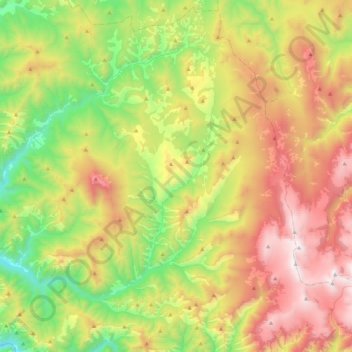 Топографическая карта Элекмонарское сельское поселение, высота, рельеф