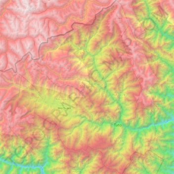 Топографическая карта Shi Yomi, высота, рельеф
