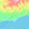Топографическая карта Приморский район, высота, рельеф