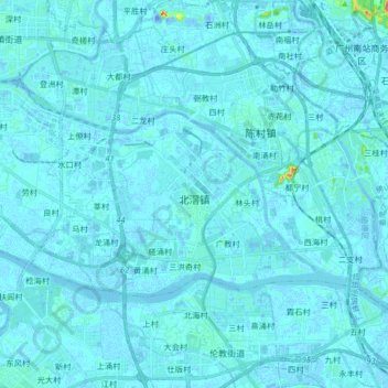 Топографическая карта 北滘镇, высота, рельеф