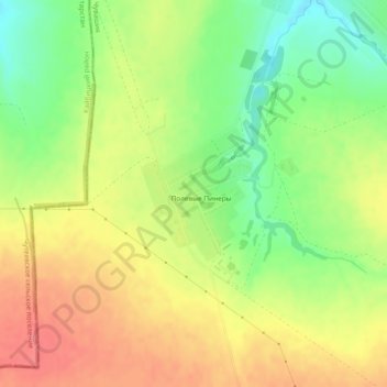 Топографическая карта Полевые Пинеры, высота, рельеф