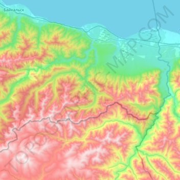 Топографическая карта Новоснежнинское сельское поселение, высота, рельеф