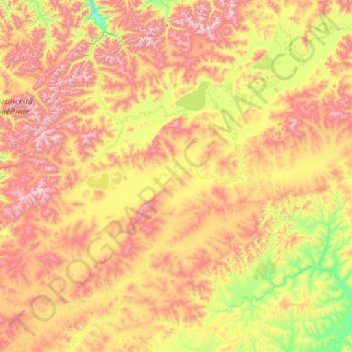 Топографическая карта Багдаринское сельское поселение, высота, рельеф