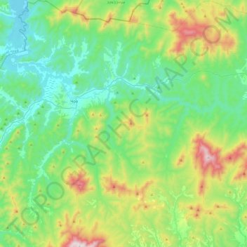 Топографическая карта Чойское сельское поселение, высота, рельеф