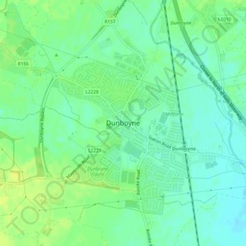 Топографическая карта Dunboyne, высота, рельеф