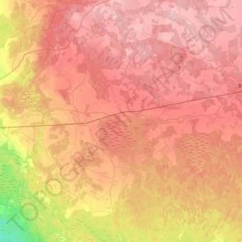Топографическая карта Большеврудское сельское поселение, высота, рельеф