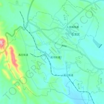 Топографическая карта 石龙区, высота, рельеф