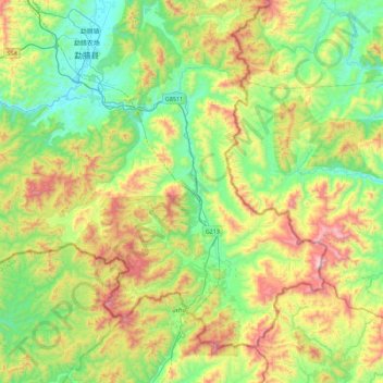 Топографическая карта Mohan, высота, рельеф
