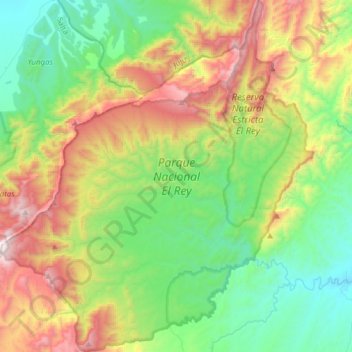 Топографическая карта Parque Nacional El Rey, высота, рельеф
