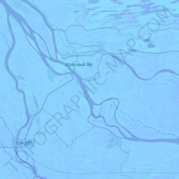 Топографическая карта Красноярский сельсовет, высота, рельеф