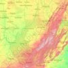Топографическая карта West Virginia, высота, рельеф