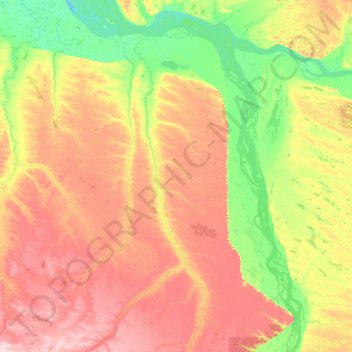 Топографическая карта Намский улус, высота, рельеф